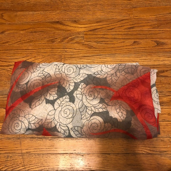 Saree Grey white and red - Picture 1 of 4